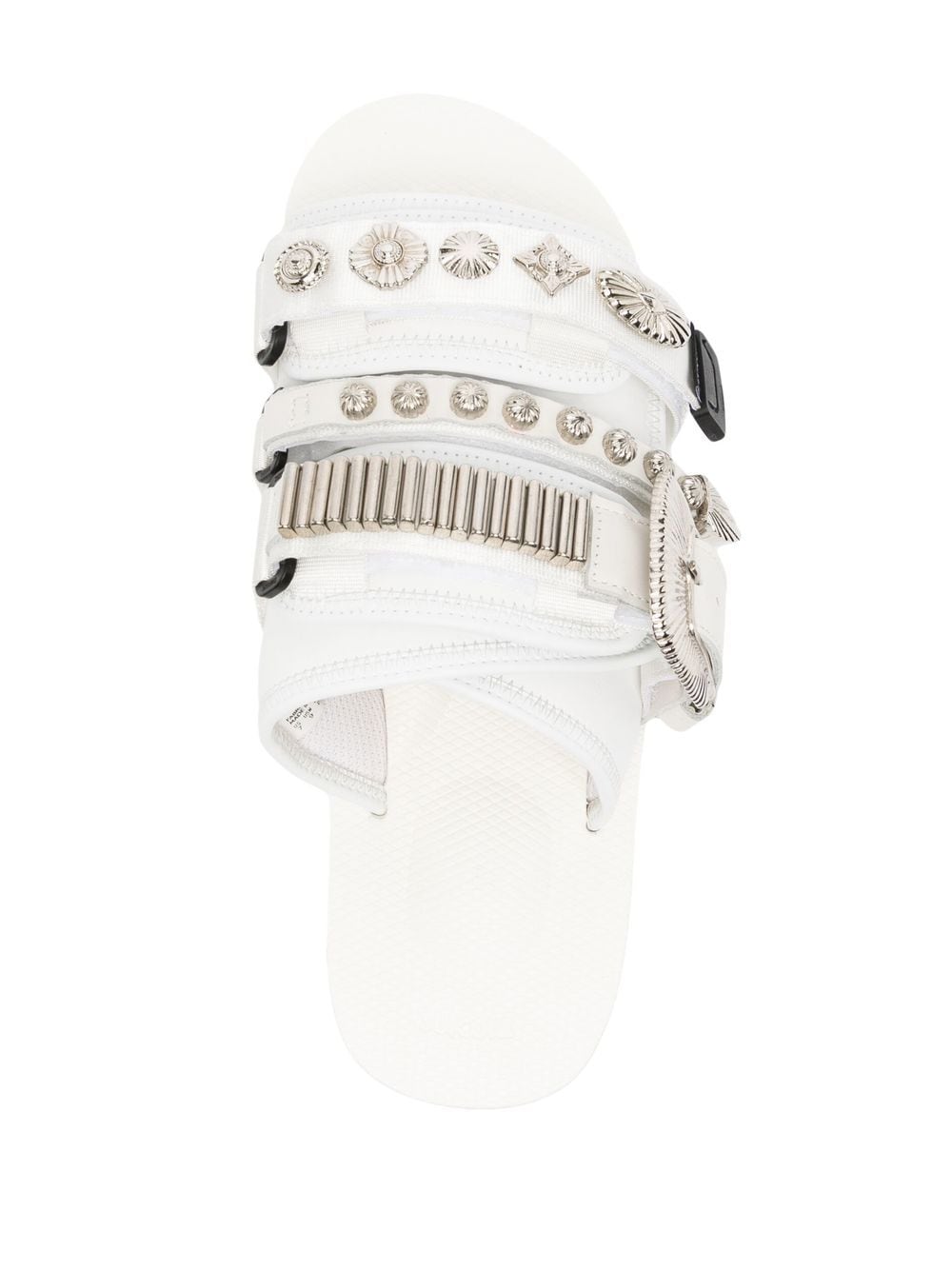 Slides with flat rubber sole in white unisex